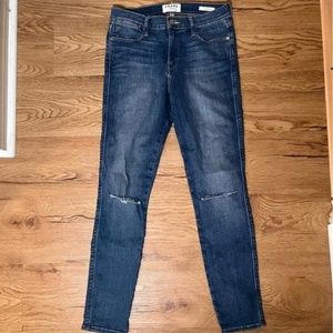 FRAME| LE HIGH SKINNY DESTROYED JEANS